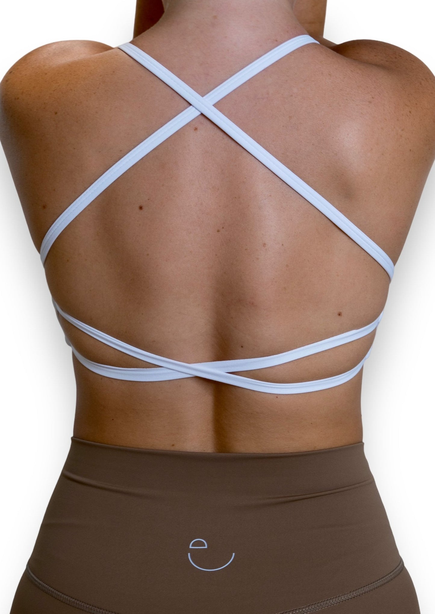 Backless white bra